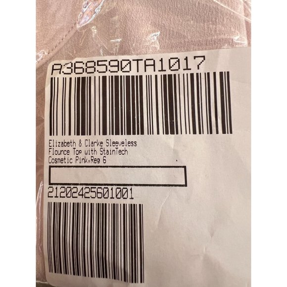 Elizabeth & Clarke Sleeveless Flounce Top StainTech A368590 Cosmetic PInk 6 - Picture 6 of 7